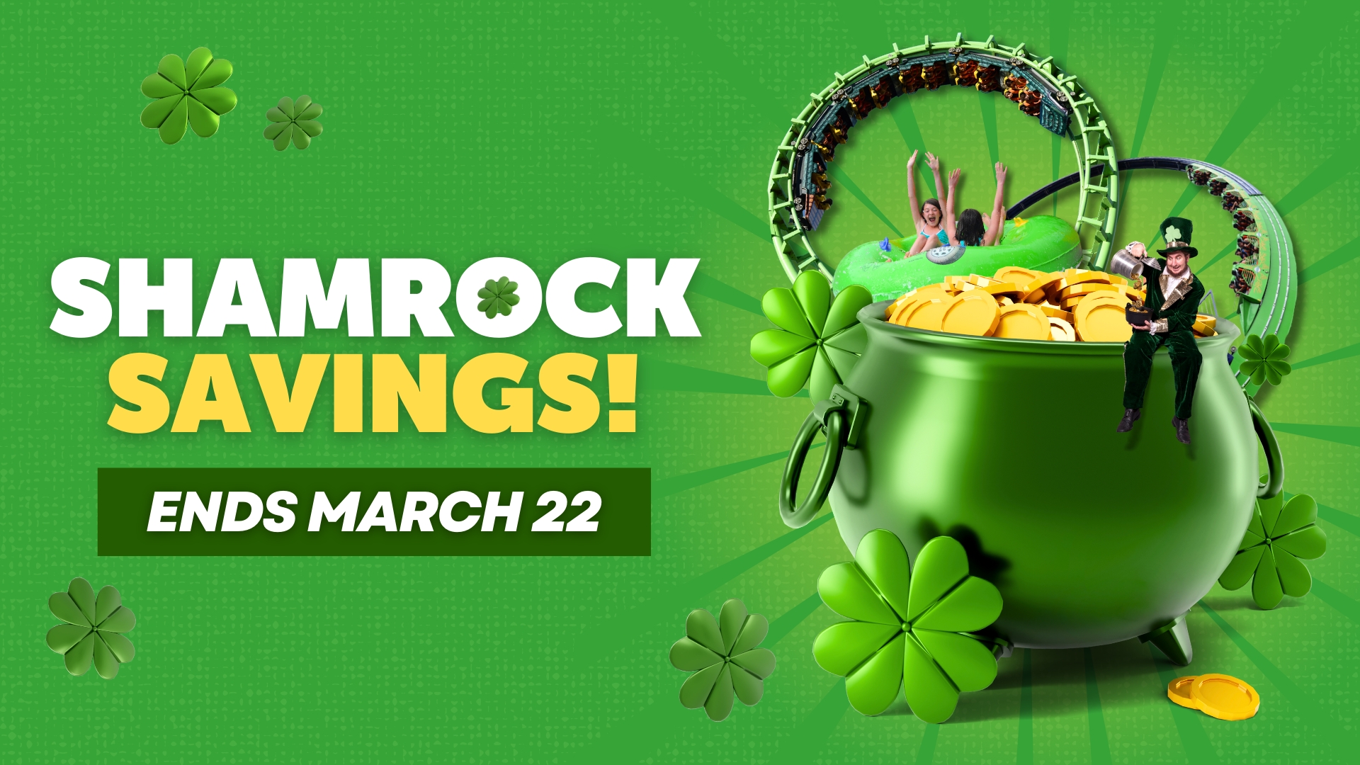 Get visits both the theme park and water park with a Season Pass. Two parks, one price!